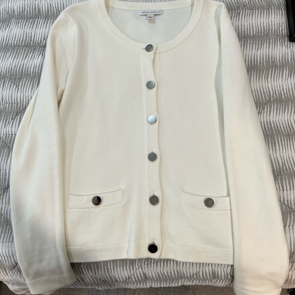 Banana Republic creme”ish” cardigan, size medium.